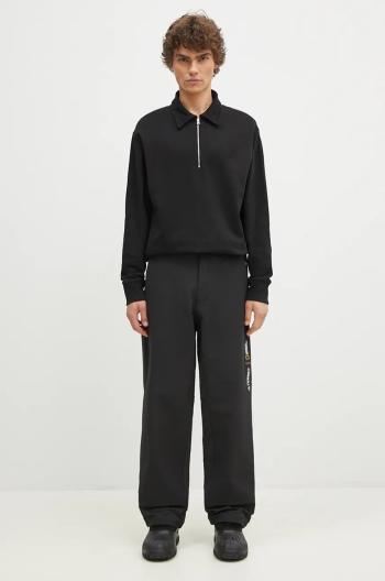Bavlnená mikina Norse Projects Ketel Relaxed Organic NORSE Logo Half Zip pánska, čierna farba, jednofarebná, N20.1369.9999
