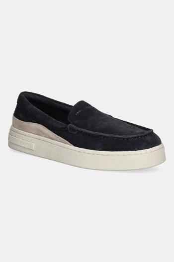 Kožené mokasíny Armani Exchange tmavomodrá farba, XUY011 XV868 U645