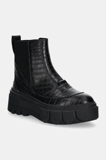 Kožené členkové topánky Sorel CARIBOU X BOOT CHELSEA W dámske, čierna farba, na platforme, 2048441012
