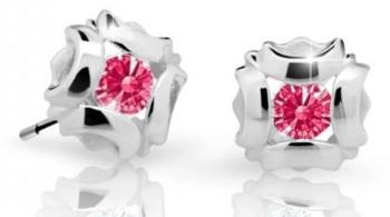 Cutie Jewellery Slušivé detské náušnice z bieleho zlata C2216-30-X-2 fuchsiová