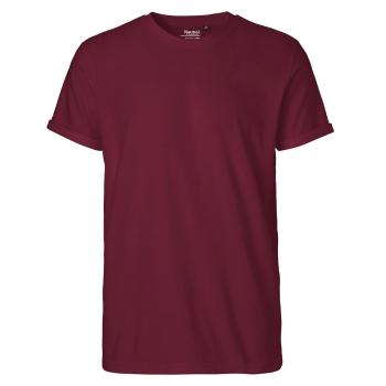 Neutral Pánske tričko s ohrnutými rukávmi z organickej Fairtrade bavlny - Bordeaux | XXXL