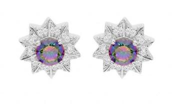 Brilio Silver Pôvabné strieborné náušnice s topazom Mystic Stone ME04998B