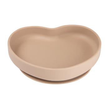 Canpol babies Silicone Suction Plate Heart Beige silikonový talíř s přísavkou 300 ml