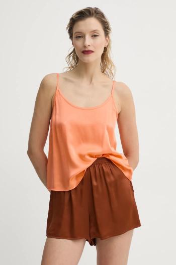 Blúzka American Vintage dámska, oranžová farba, jednofarebná, VOO07BE25