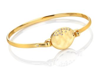 Hot Diamonds Pevný pozlátený náramok s topazmi a diamantom Jac Jossa Soul DC213
