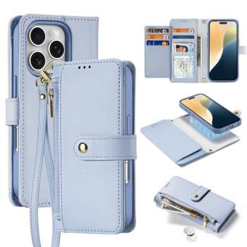 DUX LAWA Ochranný kryt a peňaženkové puzdro 2v1 Apple iPhone 16 Pro Max svetlomodrý