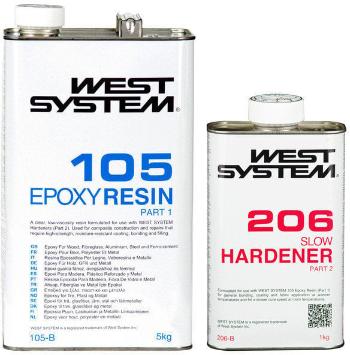 West System B-Pack Slow 105+206 Transparent 6 kg Polyester, Epoxid