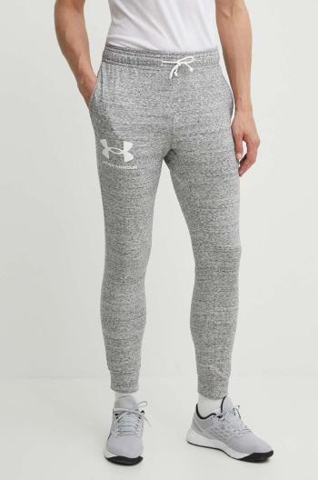 Nohavice Under Armour 1361642-001, pánske, šedá farba, jednofarebné