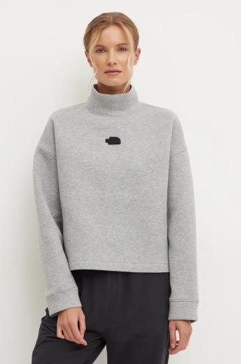 Mikina The North Face Mock Neck Sweatshirt dámska, šedá farba, melanžová, NF0A89C1EC41