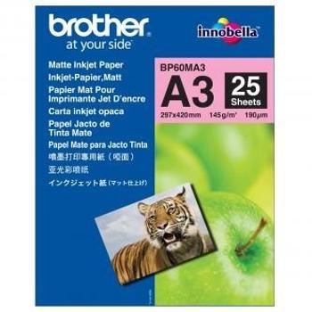 Brother Photo Matt Paper, foto papír, matný, bílý, A3, 145 g/m2, 25 ks, BP60MA3, inkoustový