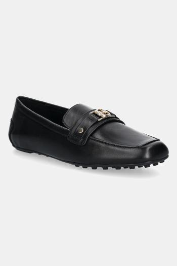 Kožené mokasíny MICHAEL Michael Kors Mandy čierna farba, na plochom podpätku, 40T5MAFR1L.001
