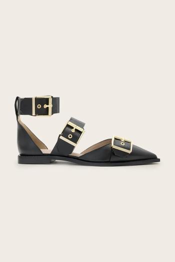 Kožené balerínky AllSaints Sutton Shoe čierna farba, W010FC