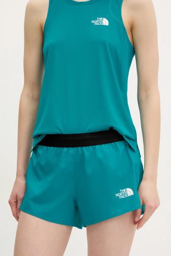 Športové krátke nohavice The North Face Breeze dámske, zelená farba, vzorované, vysoký pás, NF0A8BNX6GO1