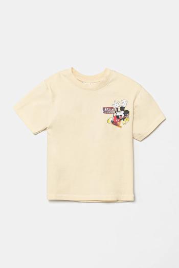 Detské bavlnené tričko Desigual x Disney béžová farba, s potlačou, 25SBTK11
