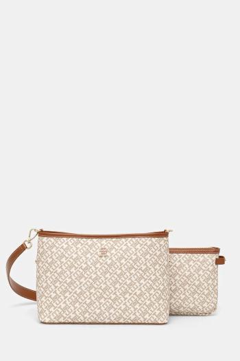 Kabelka Tommy Hilfiger béžová farba, AW0AW17342