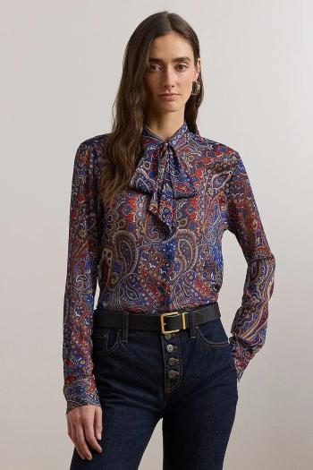 Košeľa Lauren Ralph Lauren dámska, viac farieb, slim, s viazaním vo výstrihu, 200957154