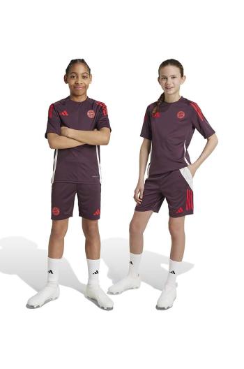 Detské krátke nohavice adidas Performance FCB TR SHO bordová farba, s potlačou, nastaviteľný pás IS9953
