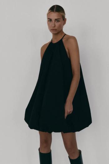 Šaty MUUV. LOU čierna farba, mini, oversize