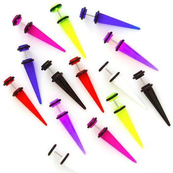 Taper do ucha rôzne farby s gumičkami - Farba piercing: Biela