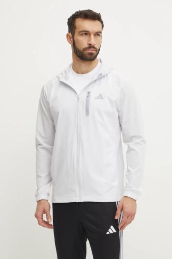 Bunda adidas M WV TT pánska, šedá farba, prechodná, JM2449