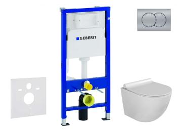 GEBERIT - Duofix Set predstenovej inštalácie, klozetu Gaia a dosky softclose, tlačidlo Delta01, matný chróm SANI11CA1119
