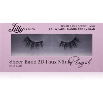 Lilly Lashes Sheer Band 3D Faux Mink Half Lash umelé mihalnice typ Playful 1 pár
