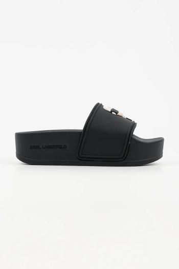 Šľapky Karl Lagerfeld KONDO MAXI dámske, čierna farba, na platforme, KL80805A