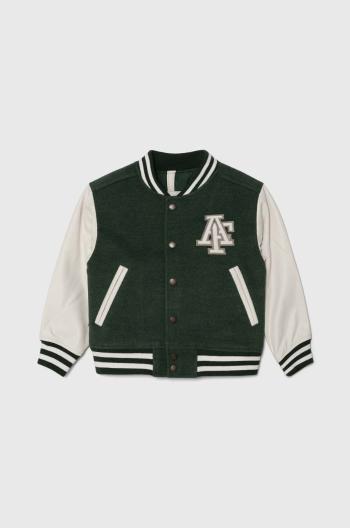 Detská bunda bomber Abercrombie & Fitch zelená farba