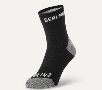 Sealskinz Waterproof All Weather Ankle Length Sock with Hydrostop Black/Grey S Cyklo ponožky