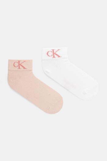 Ponožky Calvin Klein Jeans 2-pak dámske, béžová farba, 701228813
