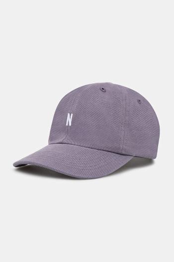Bavlnená šiltovka Norse Projects Twill Sports Cap fialová farba, s nášivkou, N80.0001.6018