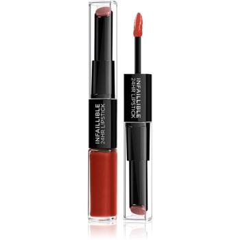 L’Oréal Paris Infallible 24H dlhotrvajúci rúž a lesk na pery 2 v 1 odtieň 501 Timeless Red 5,7 g