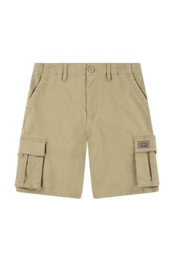 Detské krátke nohavice Levi's TRADITIONAL CARGO SHORTS zelená farba, nastaviteľný pás 9EM381