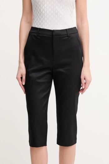 Nohavice Guess CAPRI dámske, čierna farba, rovné, vysoký pás, W5GB52 WGXM2