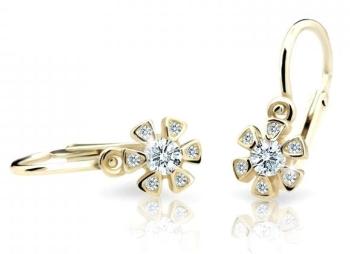 Cutie Jewellery Zlaté detské náušnice C2156-10-X-1 biela