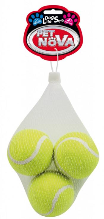 Pet Nova TENNIS-SOUNDBALL-3 pískacie tenisové loptičky 3ks 6cm