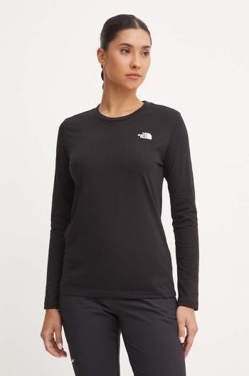 Tričko s dlhým rukávom The North Face L/S Simple Dome Tee dámske, čierna farba, NF0A87QPJK31