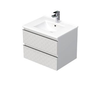 Kúpeľňová skrinka s umývadlom SAT Cube Way 60x47,5x46 cm biela mat CUBE3D602ZBMOD