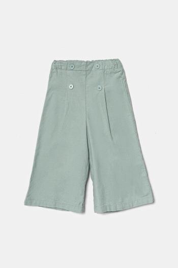 Detské manšestrové nohavice United Colors of Benetton zelená farba, jednofarebné, 4O5GGF025