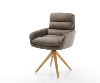 Abelia-Flex otočná stolička s podrúčkami taupe vintage mikrovlákno