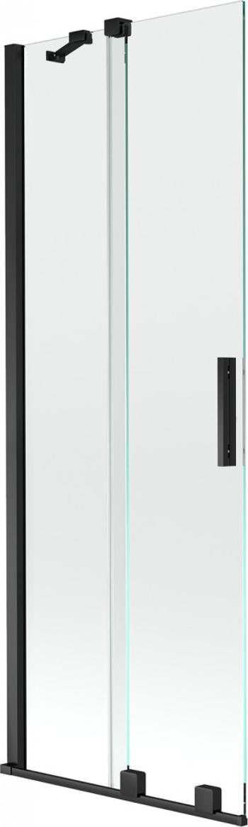 MEXEN/S - Velar Dvojkrídlová posuvná vaňová zástena 70 x 150, transparent, čierna 896-070-000-01-70