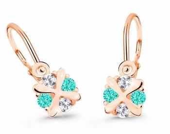 Cutie Jewellery Detské náušnice z ružového zlata C2153-10-X-4 svetlo zelená
