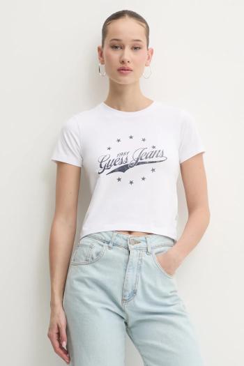 Tričko Guess Jeans dámske, biela farba, W5RI59 J1314
