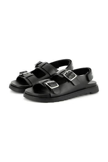 Detské kožené sandále Marc Jacobs čierna farba, W60399
