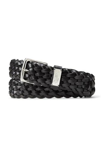 Kožený opasok Polo Ralph Lauren pánsky, čierna farba, 405931713