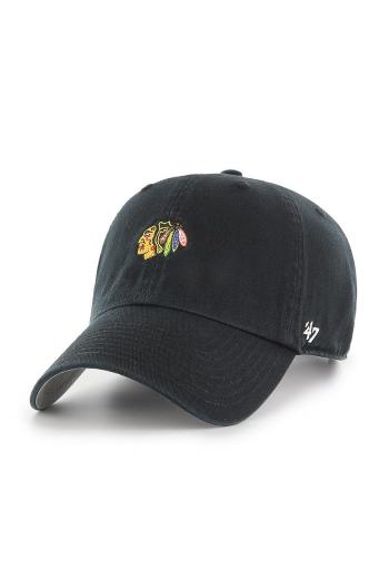 Čiapka 47 brand Chicago Blackhawks čierna farba, s nášivkou