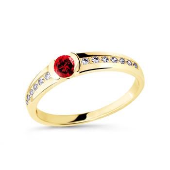 Cutie Diamonds Prsteň zo žltého zlata s rubínom a diamantmi DZ6708-2106-RU-X-1 60 mm