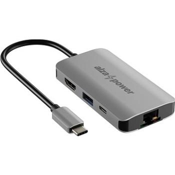 AlzaPower Metal USB-C Dock Station 4 v 1 vesmírno sivá (APW-HCA4Y)