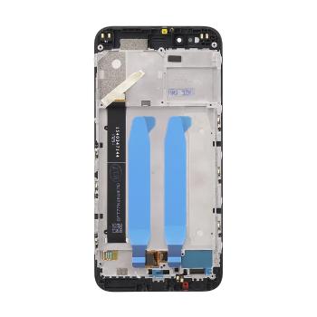 Xiaomi Mi A1 kompatibilis LCD modul kerettel, OEM jellegű, fehér, Grade S+
