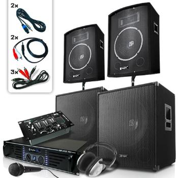 Skytec Set DJ PA"Bassbergen USB" 2000 W